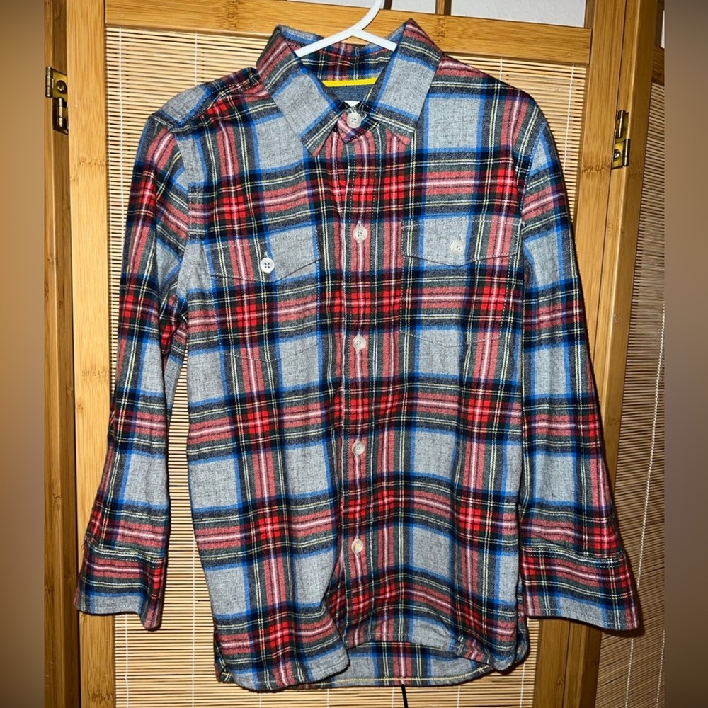 Mini Boden flannel button down 5-6